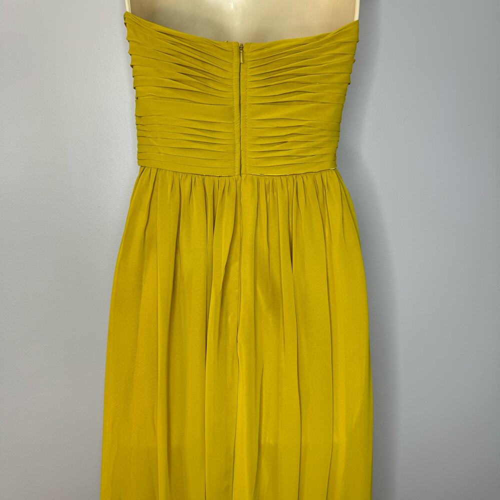 Bari Jay Bella Chiffon Sweetheart Bust Bridesmaid Maxi Dress Mustard - Picture 11 of 12